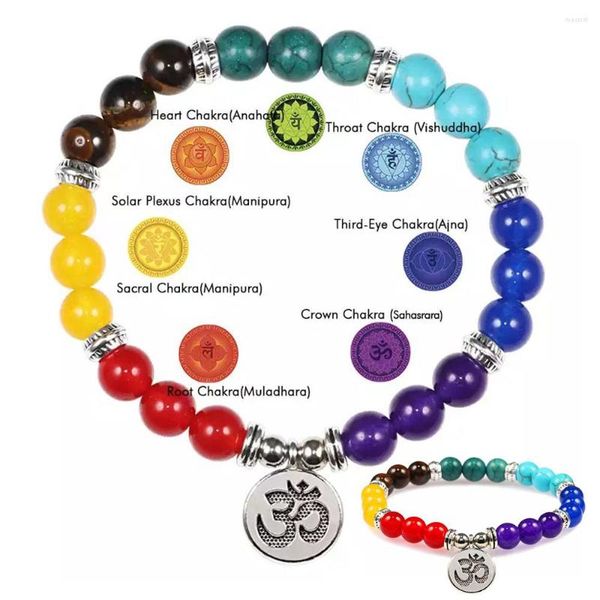 Favor de fiesta Reiki 7 Chakra pulsera de cuentas curativas Piedra Natural Mala colgante Buda equilibrio Yoga joyería gota favores regalo Deco