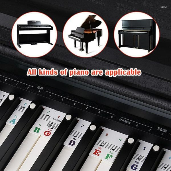 Favor de fiesta, pegatina de teclado de Piano extraíble, etiquetas de notas, pegatinas de PVC reutilizables no adhesivas, símbolo de 88 teclas para regalos de niños