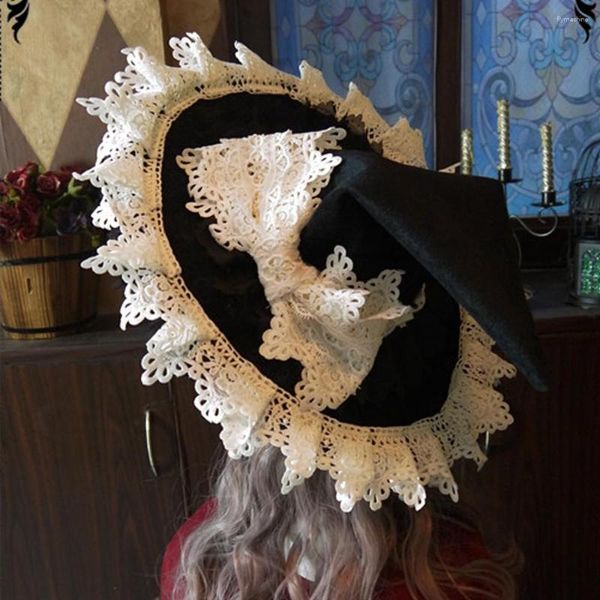 Chapeaux de sorcière rétro pour mascarade, chapeau de magicien gothique Lolita, accessoires de Costume de Cosplay, cadeau de décoration d'halloween
