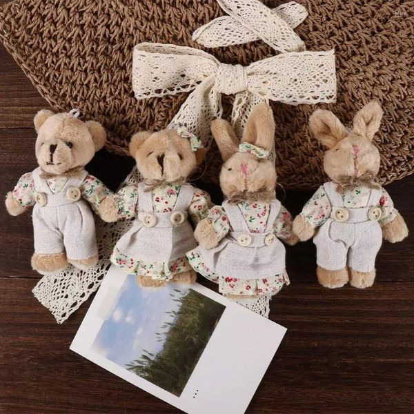 Party Favor Ring Ornaments Pp Cotton Doll Pendant Couple Femmes Femmes Key Harder Bear Chaîne en peluche