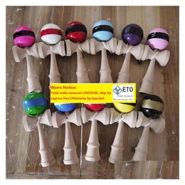 Favor de fiesta Ventas Rayas Línea Kendama Ball Tamaño grande Japonés Tradicional Juego de madera Juguete Educación Regalo Juguetes Drop Entrega H Dh9Lo ZZ