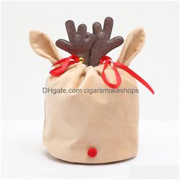 Favor de la fiesta Santa Kids Candy Sack Bag Christmas Colorf Regalo Bolsas Bolsas Drop entrega de suministros Festive Supplies Dh2fy