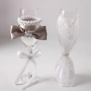 Partij gunst verkoop 1 paar bruiloft wijnbeker bruids douche cadeau champagne roosteren glazen set