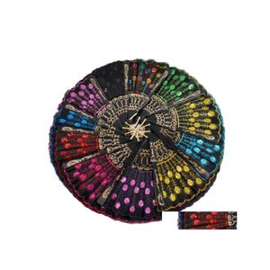 Party Favor Paillettes Danse Fan Creative Design Paon Pliant Main Fans Femmes Stage Performance Prop Mti Couleur 1 8Zq C Rc Drop Del Othoi