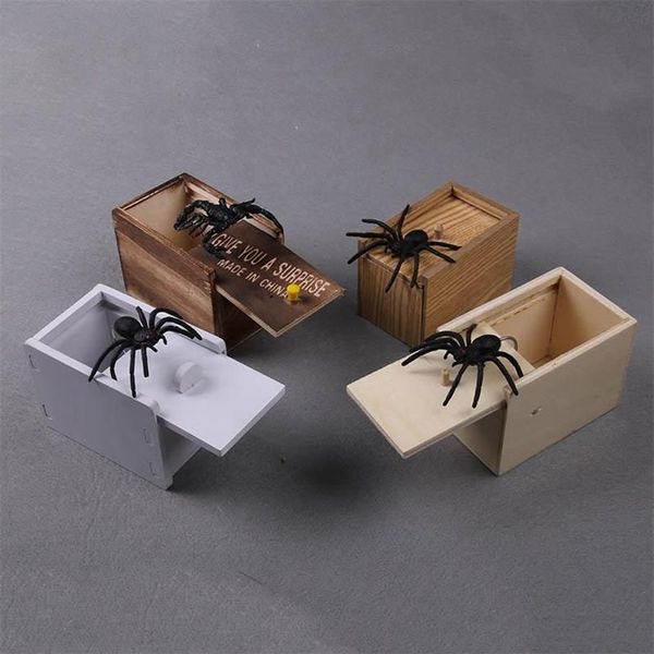 Favor de fiesta Impactante Scary Prank Stuff Caja de miedo Decoración de Halloween Inofensivo Sorpresa de madera Juguetes Regalo del Día de los Inocentes 1pc206b