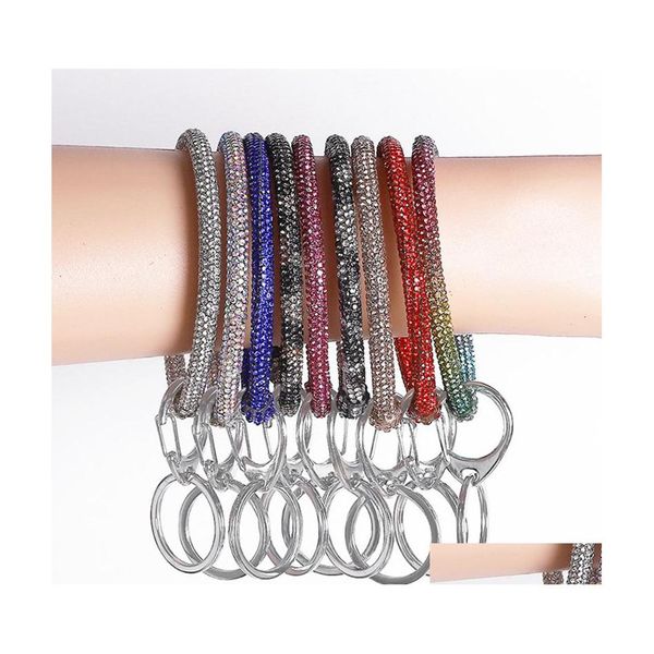 Favor de fiesta Sile Pulsera de diamantes Muñeca Llavero Pulsera Cadenas Círculo Pulsera Coche Llaveros Muñecas Correa Wll486 Entrega de gota Ho DHSXD