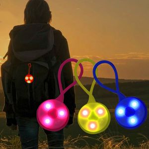 Partij Gunst Siliconen LED Nacht Waarschuwing Licht Veiligheid Tas Lichten String Koord Opknoping Noodverlichting voor Wandelen Hunting Camping Signalering