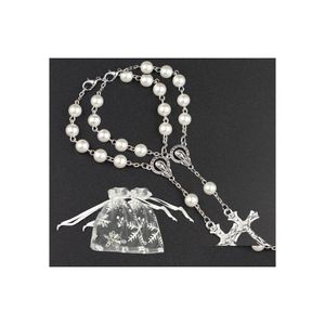 Party Favor SimpleWoo First Communion Gifts Baptism Rosary Rosary Recuerdos de Bautizo Quinceanera White/Si Pack of 12pcs Drop Deliv Dhpyf