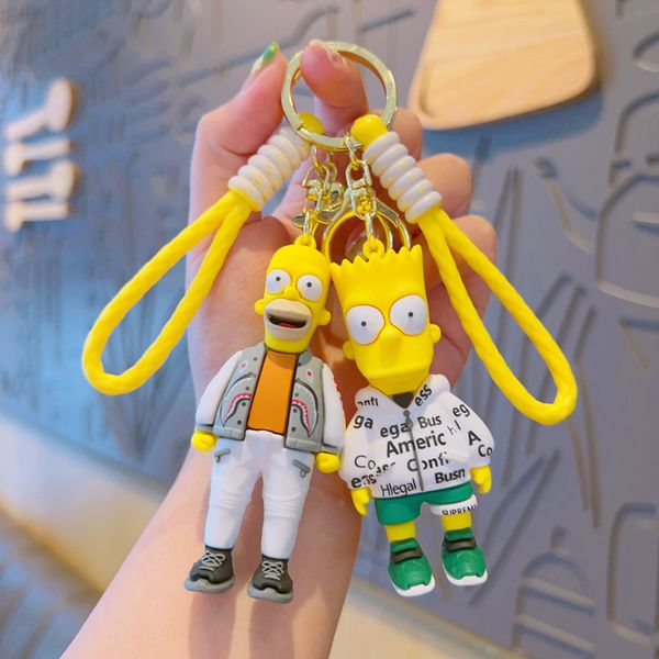 Party Favor Simpson dessin animé silicone porte-clés poupée mignon pendentif poupée sac charme porte-clés petits bijoux