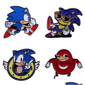 Party Favor Sonic Cartoon Broche Party Creative Animation Métal Émail Badge Décoration Boucle Boucle Accessoires Drop Livraison Accueil Ga Dht5D