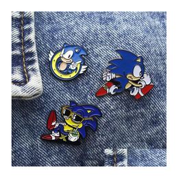 Fête favorise Sonic The Hedgehog Badges Badges Émoil Broch Broch Broch Tings For Backpacks Brooches Women Fashion Bijoux Drop Livraison H DHMHJ