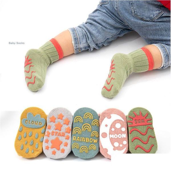 Party Favor Printemps et été coton dessin animé enfants chaussettes anti-dérapant bébé marche chaussettes de sol infantile moyen coton-chaussettes T9I003 Drop Del Dhsaj