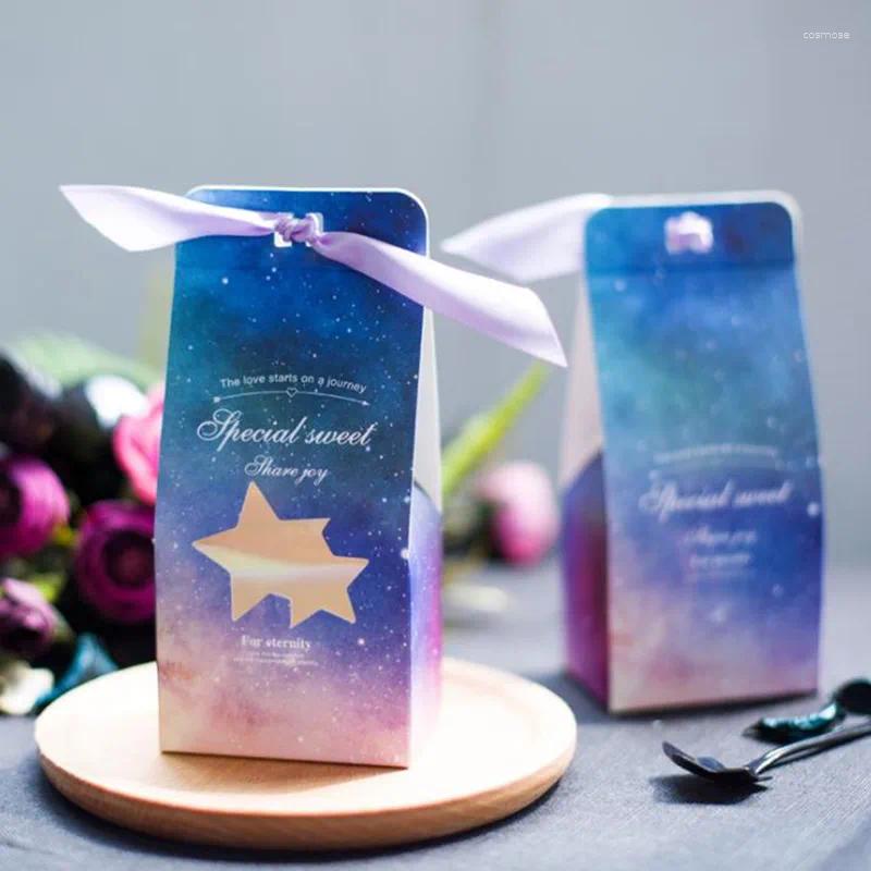 Party Favor Star Theme Personality Wedding Supplies Box som Candy Bomboniera present Papperspåse 50 st