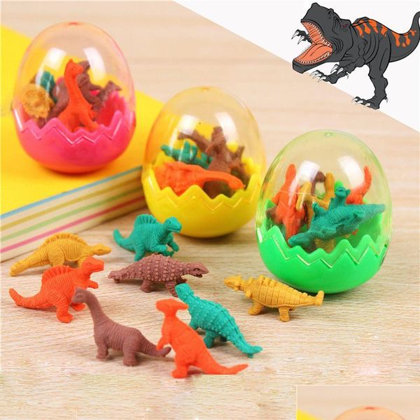 Party Favor Étudiants Gommes Animaux Pour Enfant Cadeau Stationnaire Nouveauté Dinosaure Oeuf Crayon Gomme En Caoutchouc Grande Livraison Drop Accueil Garde Dhjce