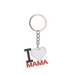 Party Favor Sublimaon Blank Transfert de chaleur Porte-clés Amour Sac de fête des mères Pendentif européen et américain Ilovemama Drop Livraison Accueil G Dhyuc