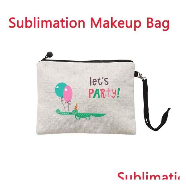 Party Favor Sublimation Blanks Cosmétique Sac Linge Mtifunction Porte-Monnaie Soild Couleur Mobile Téléphone Sacs En Plein Air Portable Maquillage Pochette Dho57