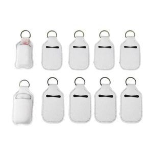 Party Favor Sublimation Blanks Support rechargeable en néoprène pour les mains Porte-chapsticks avec porte-clés pour conteneurs de capuchon de 30 ml Ot9Pc