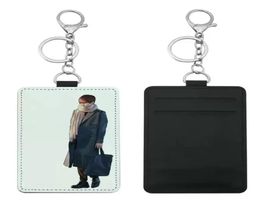 Party Favor Sublimation Porte-cartes PU Cuir Cartes de crédit vierges Sac Cas Transfert de chaleur Imprimer DIY Titulaires avec porte-clés GG018941290