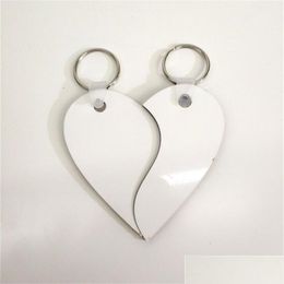 Party Favor Sublimatie Sleutelhanger Leuke Witte Sleutelhanger Blanco Diy Tags Liefde Hart Valentijnsdag Lover Gift Drop Delivery Home Garden F Dho9T