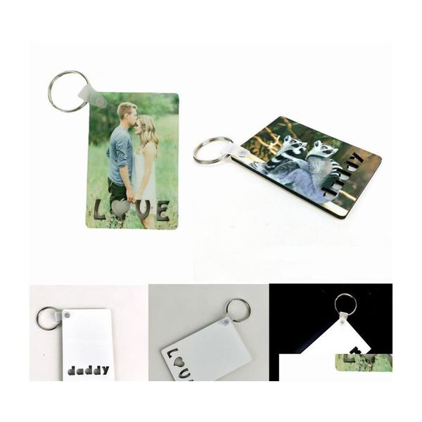 Party Favor Sublimation Keychain Love Mom Daddy Key Chain Creative Diy Gift Blank Mdf Custom Keyrings Drop Delivery Home Garden Fest Dh03Y