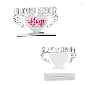 Party Favor Sublimation Wood Blank in Loving Memory with Wings Po Ornement DIY Personnalisé Cadeau Tabletop for Wedding