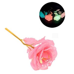 Party Favor Teachers Day Gift Single Luminous Rose Flowers Romantique Eternal Gold Foil Flower Creative Birthday Thanksgiving Gifts Dr Dhprc