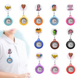 Party Favor tranen van de Earth Clip Pocket horloges Watch met tweedehands voor verpleegkundigen intrekbare badge reel hanging kwarts fob broche otv2q
