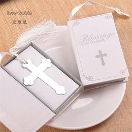 Party Favor the Cross en acier inoxydable Bookmarks en métal pour livres en papier Supplies scolaires Gift de mariage 20pcs