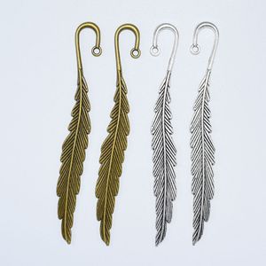 Partij Gunst Tibetaans Zilver / Brons Toon Blad Veer Charms Hangers Bladwijzer voor DIY Ketting Oorbellen Sieraden Bevindingen Maken