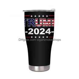 Party Favor Trump 2024 30oz en acier inoxydable Cup personnalisé 900 ml grande capacité Double-couche Bouteille de bouteille d'eau Livraison Home Garden Festi Dhka4