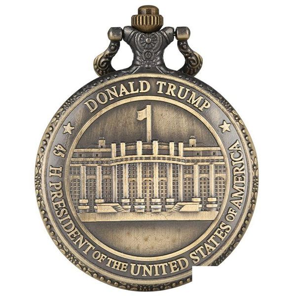 Party Favor Trump 2024 Montre de poche Sceau du président des États-Unis Amérique Rétro Quartz Montres Drop Livraison Maison Jardin Festif Dhihl