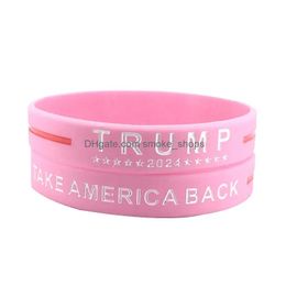 Partij gunst Trump 2024 Sile armband Keep America polsbandje Donald Vote rubberen ondersteuning armbanden Maga Fjb armbanden drop levering thuis Dhjkc