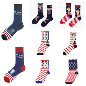 Party Favor Trump 2024 Chaussettes Make America Great Again Bas pour adultes Femmes Hommes Universal Cotton Sports 2pcs / paire Q556