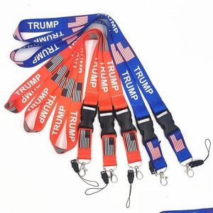 Party Favor Trump Lanyards Porte-clés Usa Drapeau ID Porte-badge Porte-clés Sangles pour téléphone portable Drop Livraison Maison Jardin Festive Supp Dhfhj