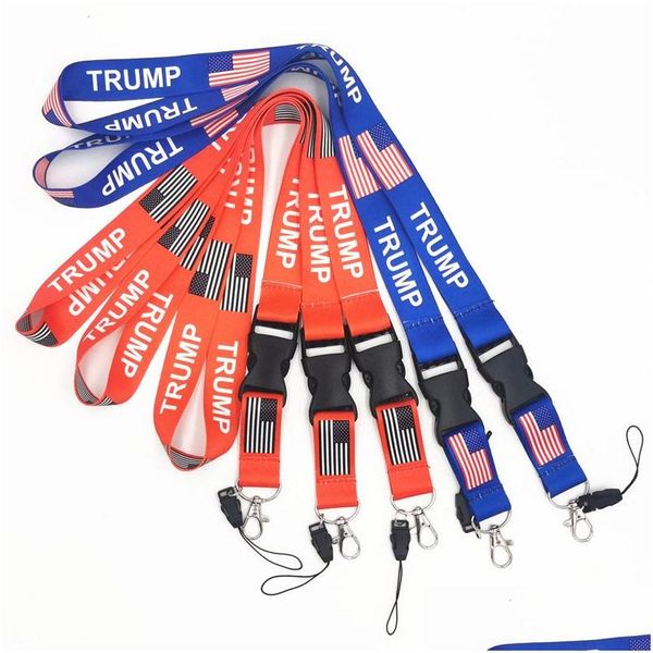 Party Favor Trump Lanyards Keychain USA Flag Id Holder STRACTS MOTEUR STRACS DE RING POUR MOBILE DROP DIVRO