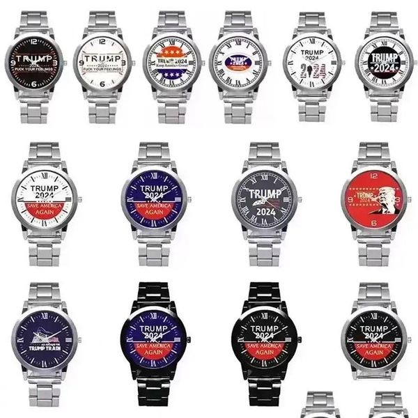 Party Favor Ups 14 Styles Trump 2024 Reloj de pulsera Donald Retro Men Relojes de cuarzo Drop Delivery Home Garden Suministros festivos Evento Dhfir