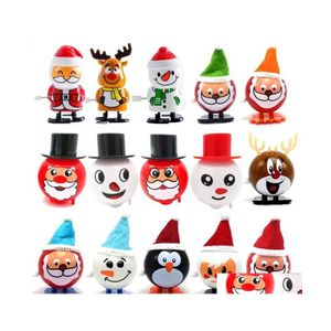 Party Favors Electronic Pets Windup en kronkelende Walking Santa Claus Elk Penguin Snowman Clockwork Toy Kerst kind Gift Toys D DHA5N