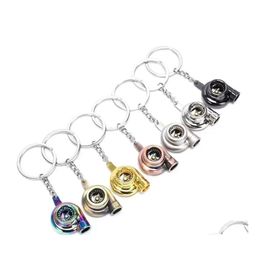 Party Favor Ups Métal Turbo Keychain Sleeve Bearing Spinning Part Modèle Turbine Turbocompresseur Porte-clés Anneau 7 Couleurs Drop Delivery H Dhlsi