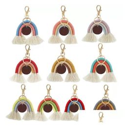 PARTINE FORTH UPS RAINBOW Tassel Key Chain Chain pour les dames faits à la main Keychains Boyfriend Girl Girl Mignon de porte-trèfle Drop Drop Livrot Home G Dhzfn