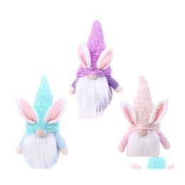 Party Favors Ship Easter Bunny Gnome Handmade Zweedse Tomte Rabbit Plush Toys Doll Ornamenten vakantie Home Decoratie Drop Dhygl Dhygl