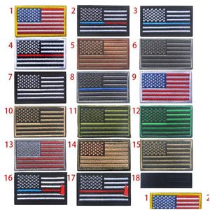 Party Favor Us Flag Moralees Uniforme American Flagse Fer sur l'armée Applique Autocollant pour Chapeau Badge Broderie Magie Drop Livraison Accueil Dhely