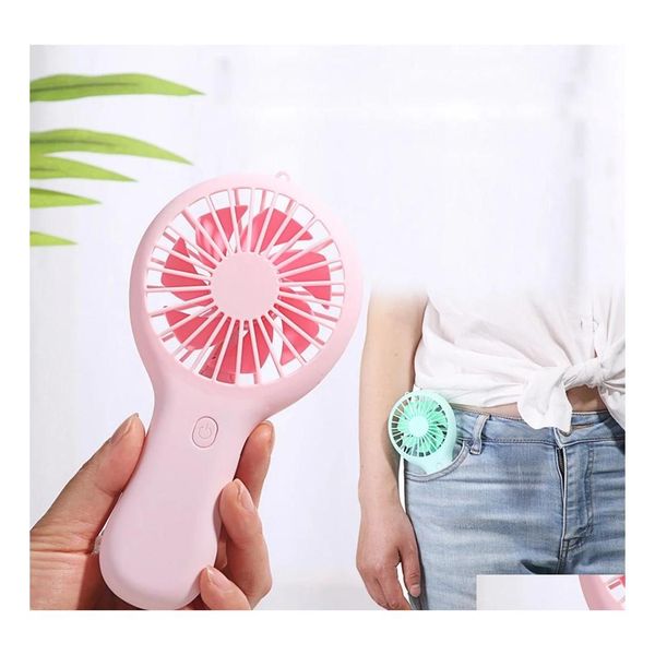 Party Favor Usb Mini Wind Power Handheld Fan Conveniente y Traquiet Alta calidad Portable Student Office Cute Small Cooling Drop De Dhvun