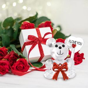 Fête faveur la Saint-Valentin cadeau Crystal Glass Bear I Love You Sign Gifts pour sa petite amie Boyfriend Mariage Invités Favors