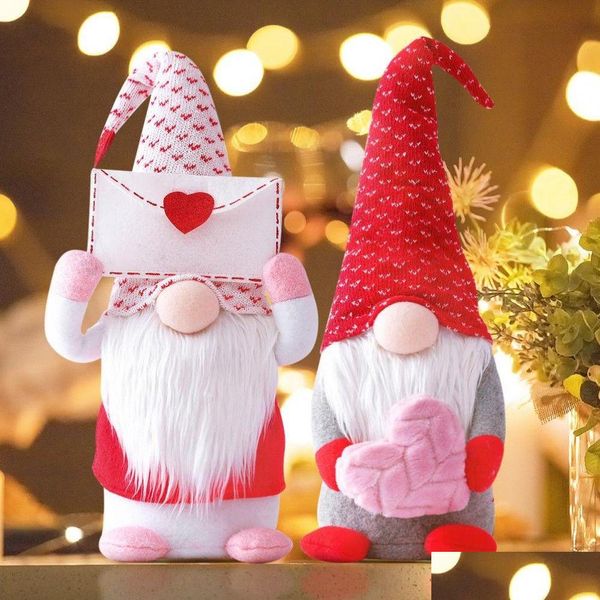 Festa favor dia dos namorados gnome envelope amor sem rosto gnomos presentes boneca janela adereços decoração entrega gota casa jardim festivo dhqix