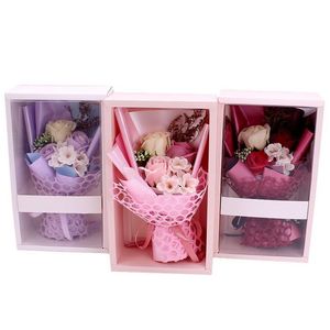 Partij gunst Valentijnsdag partij gunst 3 rozen zeep boeket bruiloft decoratie geschenkdoos Kerstmis bloemboeketten verjaardagscadeaus voor Gi Dhrqf
