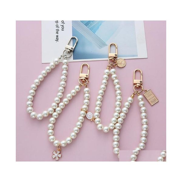 Party Favor Vintage Perle Porte-clés En Gros Alliage Lettre Mignon Diy Étudiant Sac Pendentif Mobile Téléphone Drop Delivery Maison Jardin Festi Dh52B