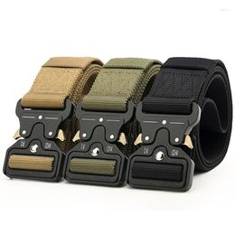 Party Favor VIP -Ceinture en toile militaire Jeans de créateur tactique pour hommes Pantalon en nylon extensible Boucle en métal noir