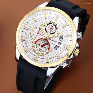 Party Favor Watch Men's Silicone Forest Series Three Eye Night Glow Calendar Calendar imperméable Fashion Trend