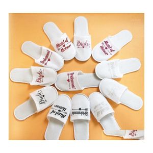 Party Favor Wedding Favors and Gifts Bruid Slippers Bridesmeisje Gepersonaliseerd geschenk voor gasten Souvenir Event FAVORS1 Drop Delivery Hom DHF0D