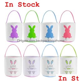 Party Favor Gros Pâques Panier Festif Mignon Lapin Oreille Seau Creative Bonbons Cadeau Sac Pâques Lapin Oeuf Sacs Fourre-Tout Avec Queue 27 St Dhfh6